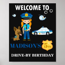 Sinal de boas-vindas da polícia