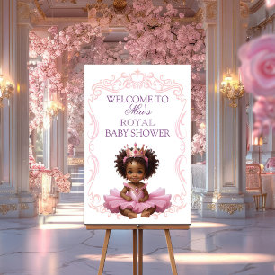Poster Sinal de Boas-Vindas da Princesa Real Afro-America