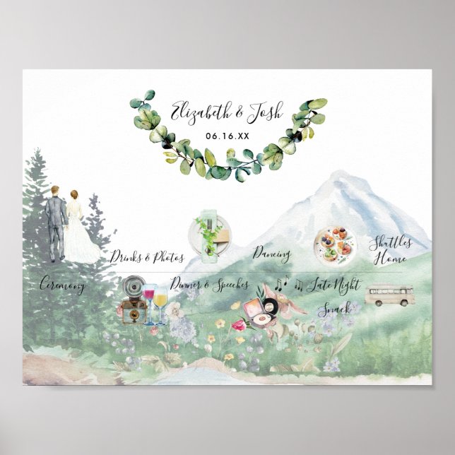 Poster Sinal de Boas-vindas da Programação de Casamento I (Frente)