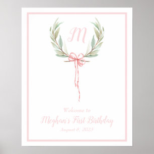 Poster Sinal de Boas-vindas da rosa claro Classic Laurel 