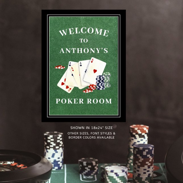 Poster Sinal de Boas-vindas da Sala de Poker Personalizad (Criador carregado)