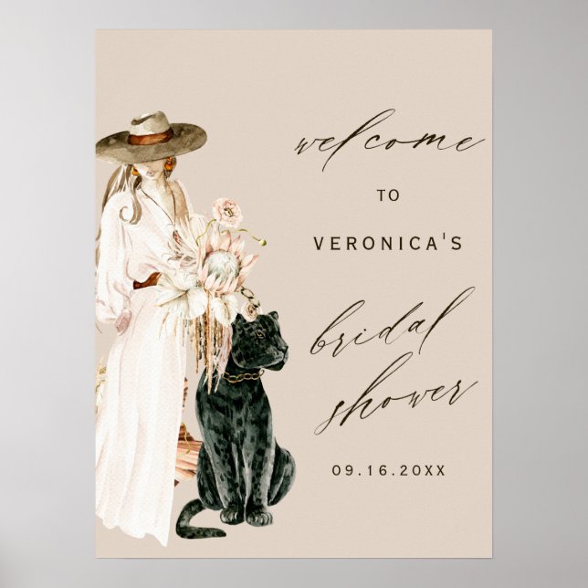 Poster Sinal de boas-vindas da Senhora Chá de panela do L (Frente)