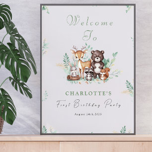 Poster Sinal de boas-vindas de 1º aniversário da Forest F