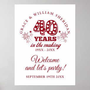 Poster Sinal de Boas-Vindas de 40º Aniversário Em Produçã