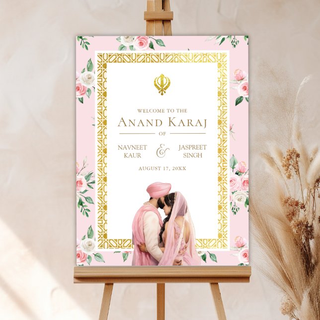 Poster Sinal de Boas-vindas de Anand Karaj, Dourado Rosa, (Criador carregado)