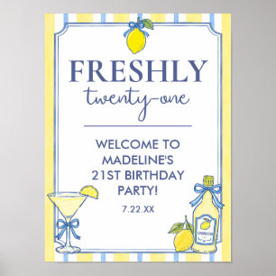 Poster Sinal de Boas-Vindas de Aniversário 21 Fresco de L