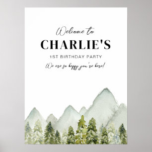 Poster Sinal de boas-vindas de aniversário da Aventura