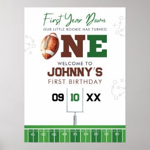 Poster Sinal de Boas-Vindas de Aniversário de 1º Futebol