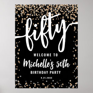 Poster Sinal de Boas-Vindas de Aniversário de 50 anos Bla