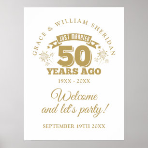 Poster Sinal de Boas-Vindas de Aniversário de 50 Anos de 