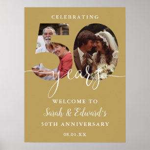 Poster Sinal de Boas-Vindas de Aniversário de 50 Anos de 