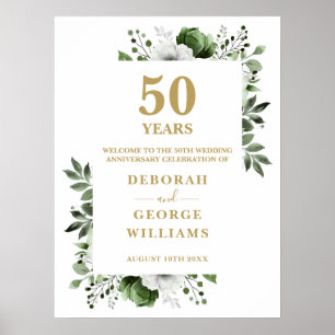 Poster Sinal de Boas-Vindas de Aniversário de 50 Anos de 