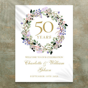 Poster Sinal de Boas-Vindas de Aniversário de 50 Anos de 