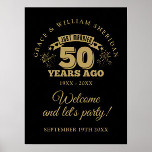 Poster Sinal de Boas-Vindas de Aniversário de 50 Anos de