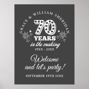 Poster Sinal de Boas-Vindas de Aniversário de 70 anos Em 