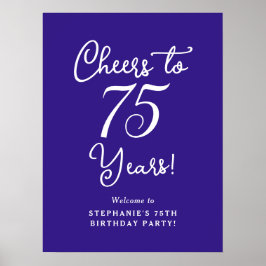Poster Sinal de boas-vindas de aniversário de 75 anos