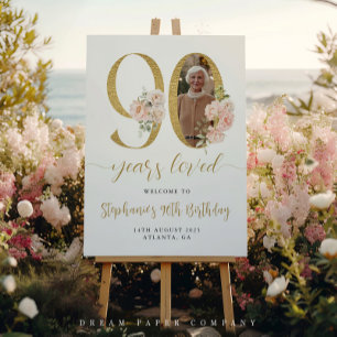 Pôster Sinal de Boas-Vindas de Aniversário de 90 anos com