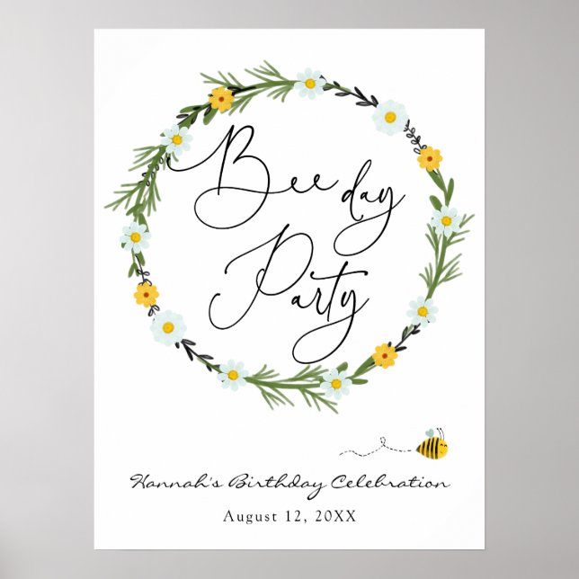 Poster Sinal de Boas-vindas de Aniversário de Bebê (Frente)