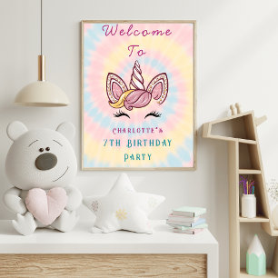 Poster Sinal de boas-vindas de aniversário de gravata mag