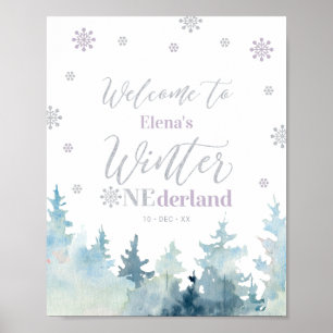 Poster Sinal de Boas-Vindas de Aniversário de Menina Oned
