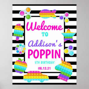 Poster Sinal de Boas-vindas de Aniversário de pop It