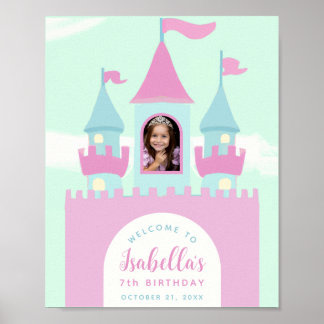 Poster Sinal de Boas Vindas de Aniversário do Castelo da 