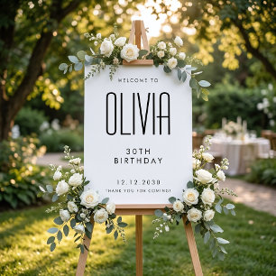 Poster Sinal de Boas-Vindas de Aniversário Minimalista Mo