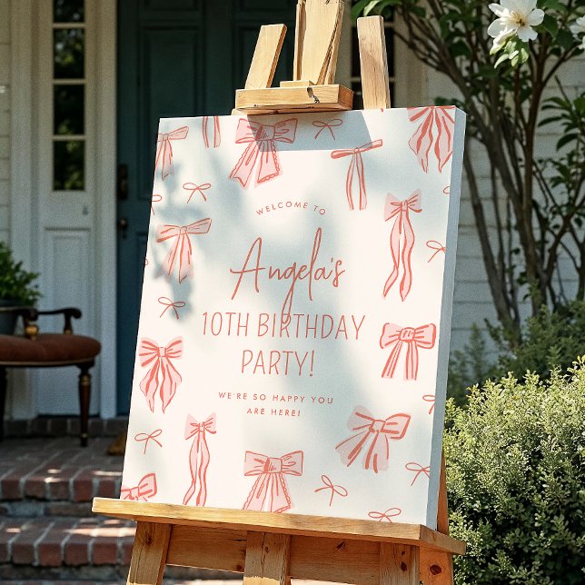 Poster Sinal de boas-vindas de Arco rosa-branca (Criador carregado)