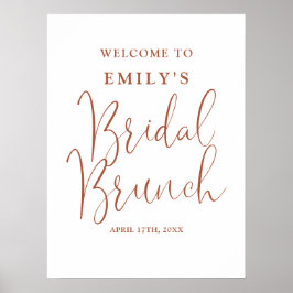 Poster Sinal de Boas-Vindas de Brunch de Noiva em Script