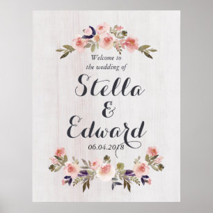 Pôster Sinal de boas-vindas de casamento