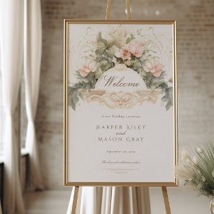 Poster Sinal de Boas-Vindas de Casamento Barroco