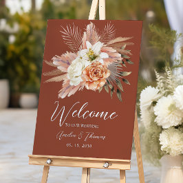 Poster Sinal de Boas-Vindas de Casamento Boho Outono