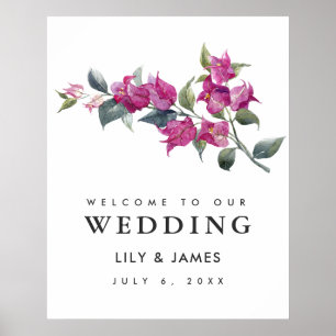 Poster Sinal de Boas-Vindas de Casamento Bougainville Med