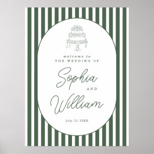 Poster Sinal de Boas-Vindas de Casamento Cabana Préppy co