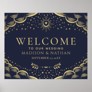 Poster Sinal de Boas-Vindas de Casamento Cartão Tarot Gót