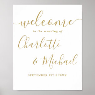 Poster Sinal de Boas-Vindas de Casamento com Assinatura e