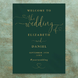 Poster Sinal de Boas-Vindas de Casamento com Coração em S