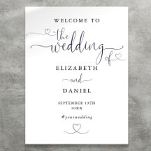 Sinal de Boas-Vindas de Casamento com Coração Pret