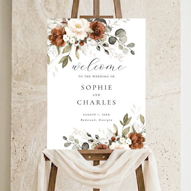 Poster Sinal de Boas-Vindas de Casamento com Creme de Fer (Criador carregado)