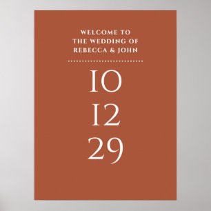 Poster Sinal de Boas-Vindas de Casamento com Data Especia