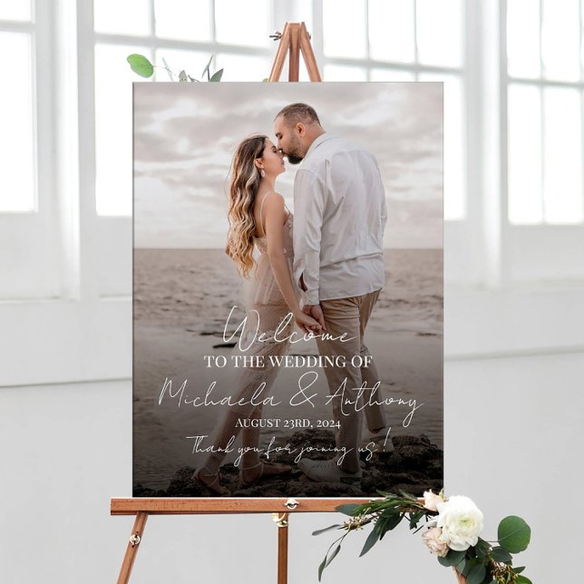 Poster Sinal de boas-vindas de casamento com fotografia (Criador carregado)