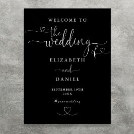 Poster Sinal de Boas-Vindas de Casamento com Letra de Cor