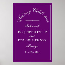 Poster Sinal de Boas-Vindas de Casamento com Nomes Person