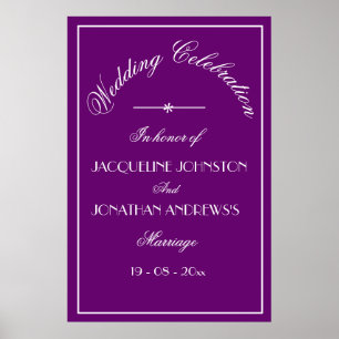 Poster Sinal de Boas-Vindas de Casamento com Nomes Person