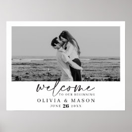 Poster Sinal de Boas-Vindas de Casamento com Roteiro Mode