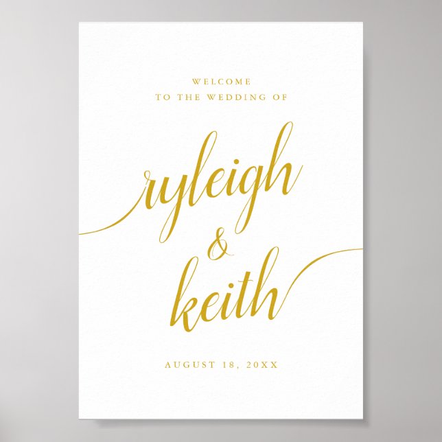 Poster Sinal de Boas-Vindas de Casamento com Trendy Calli (Frente)