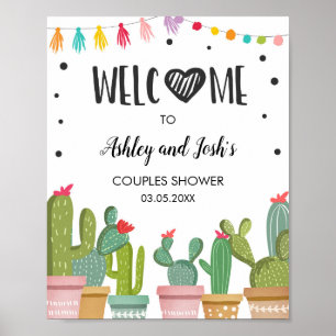 Poster Sinal de boas-vindas de casamento de casais Fiesta