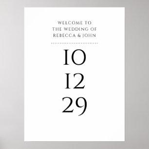 Poster Sinal de Boas-Vindas de Casamento de Data Especial