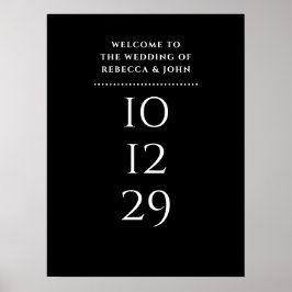 Poster Sinal de Boas-Vindas de Casamento de Data Especial