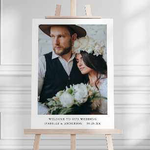 Poster Sinal de boas-vindas de casamento de fotos minimo